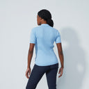 DS Belle Blue Cable Knit Short Sleeve Polo Shirt