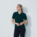 DS Nori Green Cable Knit Short Sleeve Polo Shirt