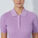 DS Madelene Veronica Cable Knit Short Sleeve Polo Shirt