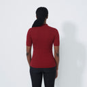 DS Madelene Winery Cable Knit Short Sleeve Polo Shirt