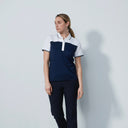 DS Sicaya Dark Navy and White Short Sleeve Polo Shirt