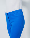 Blue pants on a mannequin against a white background