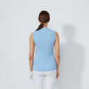 DS Madelene Blue Heron Cable Knit Sleeveless Polo Shirt