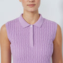 DS Madelene Veronica Cable Knit Sleeveless Polo Shirt