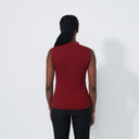 DS Madelene Winery Cable Knit Sleeveless Polo Shirt