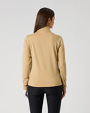 Daily Sports Cholet Full Zip Midlayer Jacket in warm camel bark – women's slim-fit fleece golf jacket showing clean back panel and tailored silhouette, back view