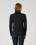 Daily Sports Cholet Black Full Zip Midlayer Jacket in black – women's slim-fit fleece golf jacket showing clean back panel and tailored silhouette, back view