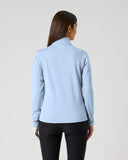 Daily Sports Cholet Light Blue Full Zip Midlayer Jacket in soft powder blue – women's slim-fit fleece golf jacket showing clean back panel and tailored silhouette, back view