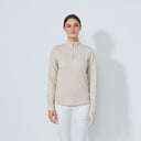 DS Anna Raw Beige Midlayer Half Neck Long Sleeve Top