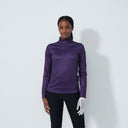 DS Anna Dark Purple Midlayer Half Neck Long Sleeve Top