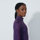 DS Anna Dark Purple Midlayer Half Neck Long Sleeve Top