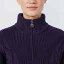 DS Dark Purple Cable LS Pullover Unlined