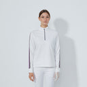DS White Peach Long Sleeve Half Neck Polo Shirt