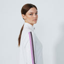 DS White Peach Long Sleeve Half Neck Polo Shirt