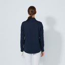 DS Dark Navy Peach Long Sleeve Half Neck Polo Shirt