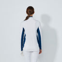 DS White Panel Long Sleeve Half Neck Polo Shirt