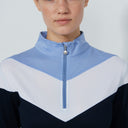 DS Dark Navy Block Long Sleeve Polo Shirt