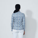 DS Water Leo Print Peached Half Neck Long Sleeve Polo Shirt