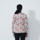 DS Swirl Print Peached Half Neck Long Sleeve Polo Shirt