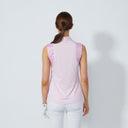 DS Pink Pansy Print Insert Sleeveless Polo Shirt