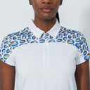 DS White Print Insert Cap Sleeve Polo Shirt