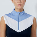 DS Dark Navy Block Sleeveless Polo Shirt