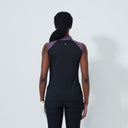 DS Black Gathered Sleeveless Polo Shirt