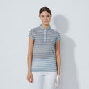 DS Breeze Kaleidoscope Print Cap Sleeve Mesh Polo Shirt