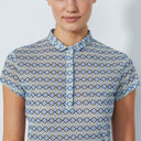 DS Breeze Kaleidoscope Print Cap Sleeve Mesh Polo Shirt