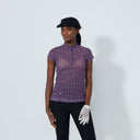 DS Breeze Delusion Black Print Cap Sleeve Mesh Polo Shirt