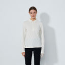 DS Ivory Graphic Jacquard Long Sleeve Polo Shirt