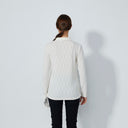 DS Ivory Graphic Jacquard Long Sleeve Polo Shirt