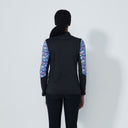 DS  Black Intertwined Print Peach Half Neck Long Sleeve Polo Shirt