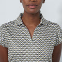 DS Diamond Geo Printed Air Cap Sleeve Polo Shirt