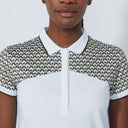 DS Diamond Geo Print Air Insert Cap Sleeve Polo Shirt