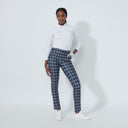 DS Printed Check Navy Magic Warm Pants 32"