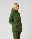 Daily Sports Khaki Green Wind Jacket – Side View Showing Drawstring Waist and Full-Length Zip

