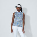 DS Water Leo Print Sleeveless Polo Shirt