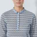 DS Breeze Kaleidoscope Print 3/4 Sleeve Mesh Polo Shirt