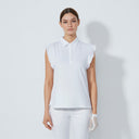 DS Luxe Frill White Sleeveless Polo Shirt