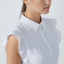 DS Luxe Frill White Sleeveless Polo Shirt