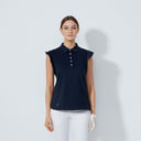 DS Luxe Frill Dark Navy Sleeveless Polo Shirt