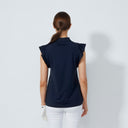DS Luxe Frill Dark Navy Sleeveless Polo Shirt
