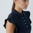 DS Luxe Frill Dark Navy Sleeveless Polo Shirt