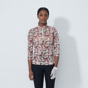 DS Breeze Swirl Print 3/4 Sleeve Mesh Polo Shirt