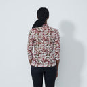 DS Breeze Swirl Print 3/4 Sleeve Mesh Polo Shirt