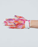 Colorful gardening glove on a white background