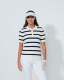 Madelene Navy White Stripe Polo Shirt PS26