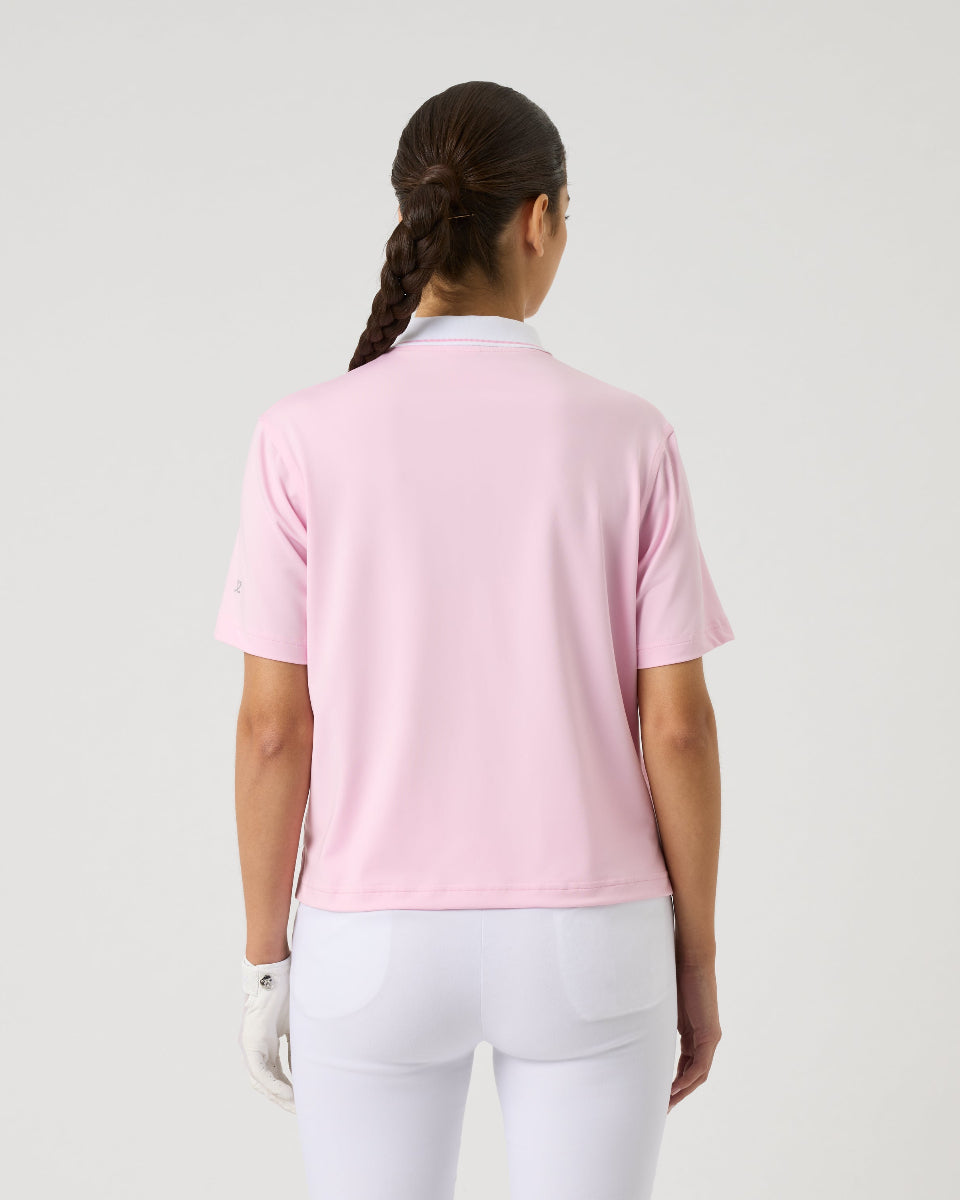 Cropped Prism Pink Short Sleeve Polo Shirt – Daily Sports USA