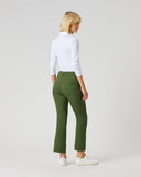 Daily Sports Flare Khakora Ankle Pants in olive khaki green – women's slim-fit flare leg golf pants showing clean back panel and ankle-length hem, back view
